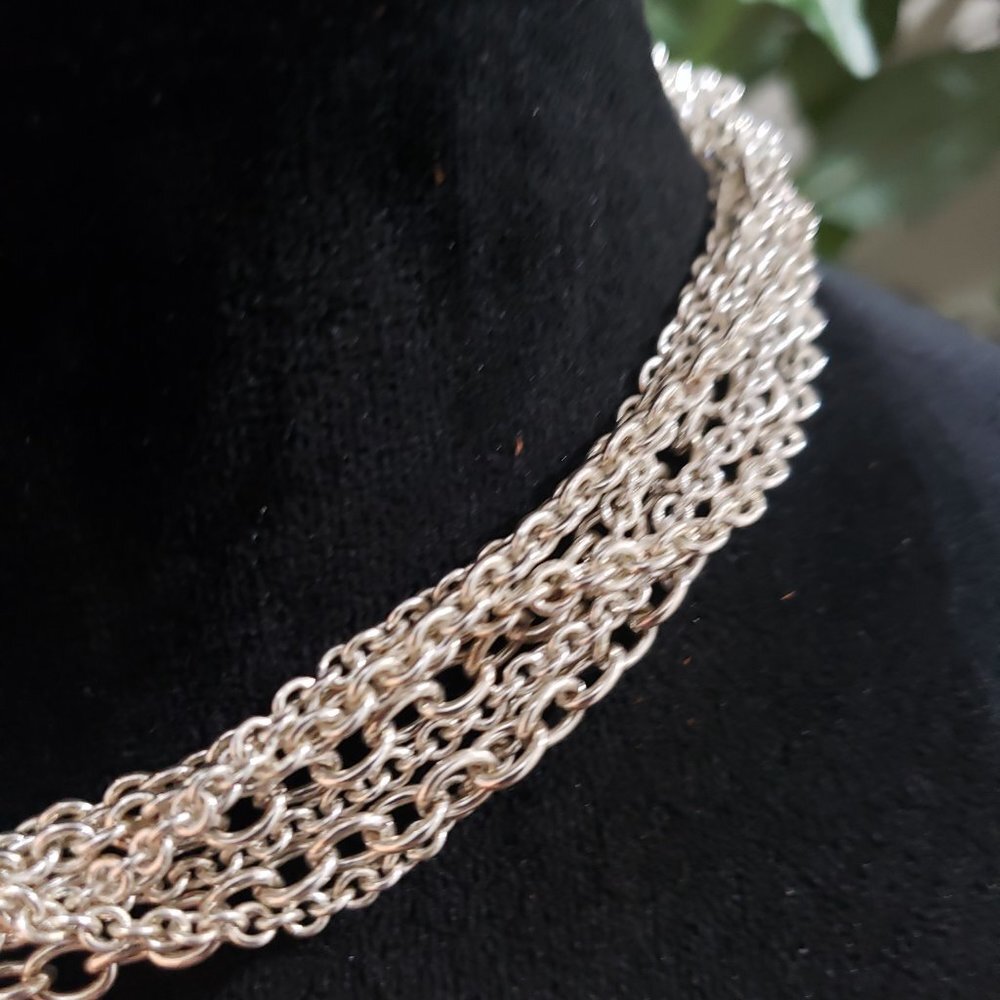 Women's Solid Multilayer Silver Link Chain Stylis… - image 3